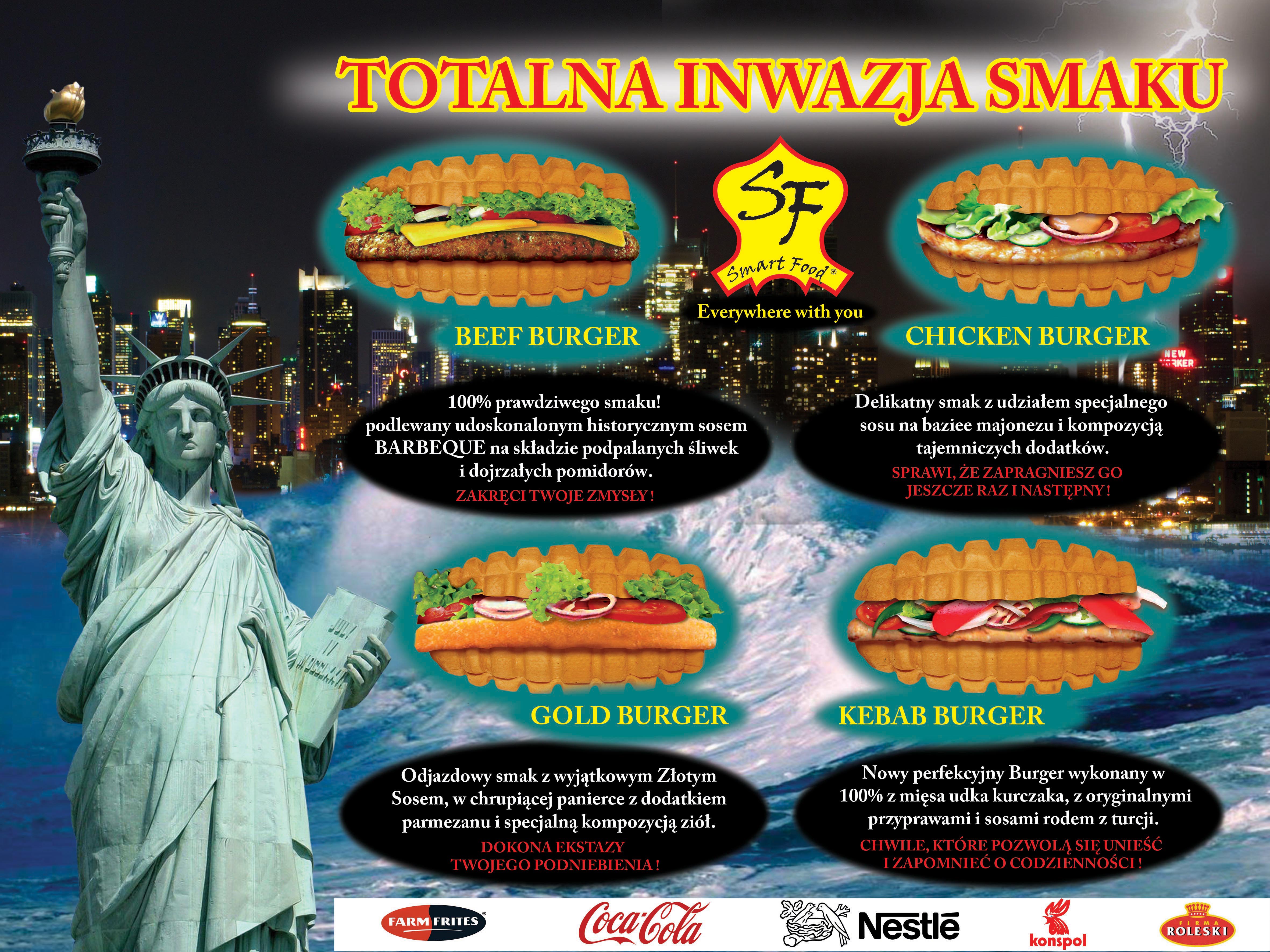 Smart Food Burger-Präsentation vor New York Skyline